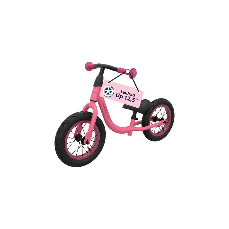Hudora 10938, Bicileta Sin Pedales Rosa Neón