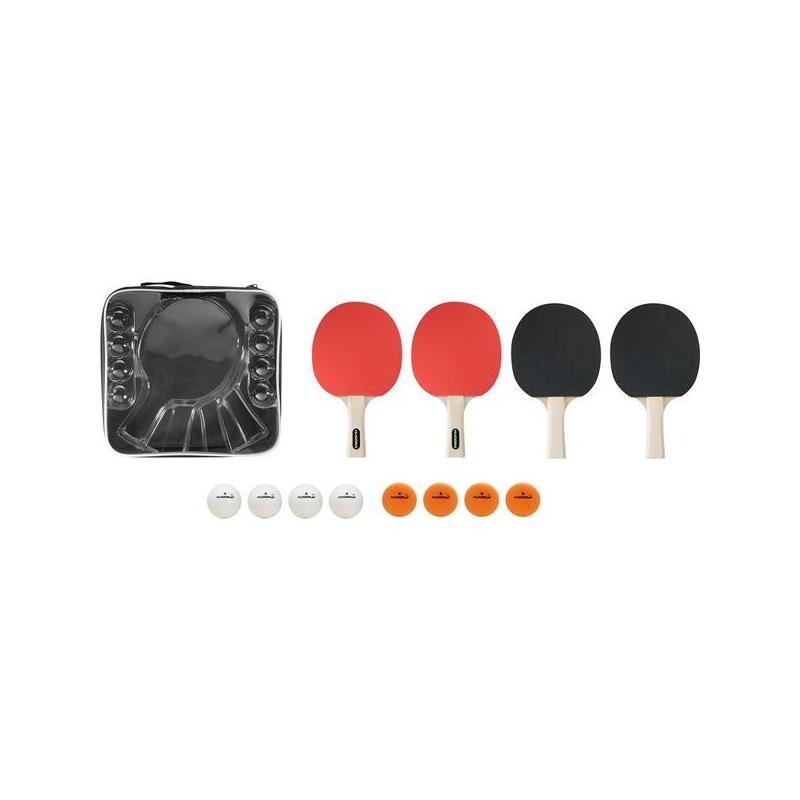 Hudora Set De Tenis De Mesa Friends, Equipo De Fitness Para 4 Jugadores 76312