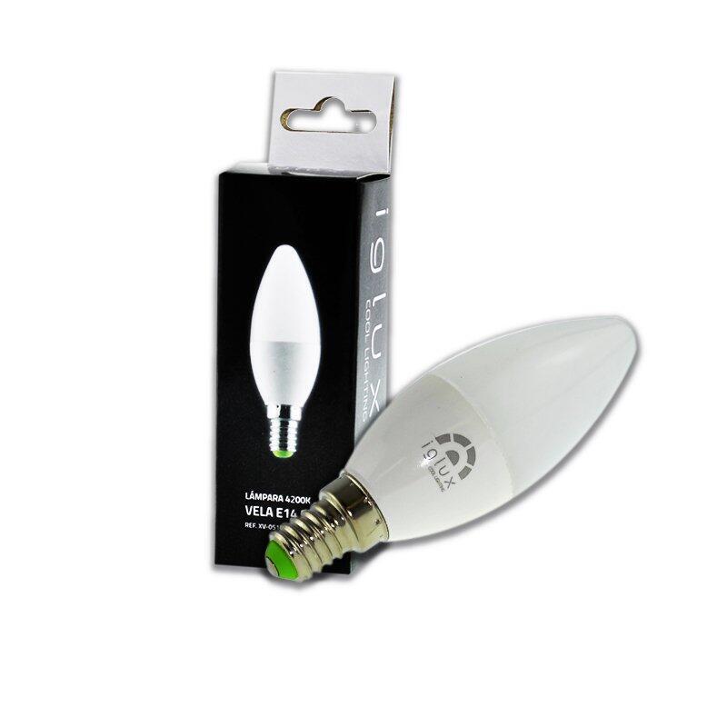 Iglux Bombilla Vela Xv-0514-N , 5w , E14 , 4200ºk , Angulo 120 , 420 Lumenes , Ip 20