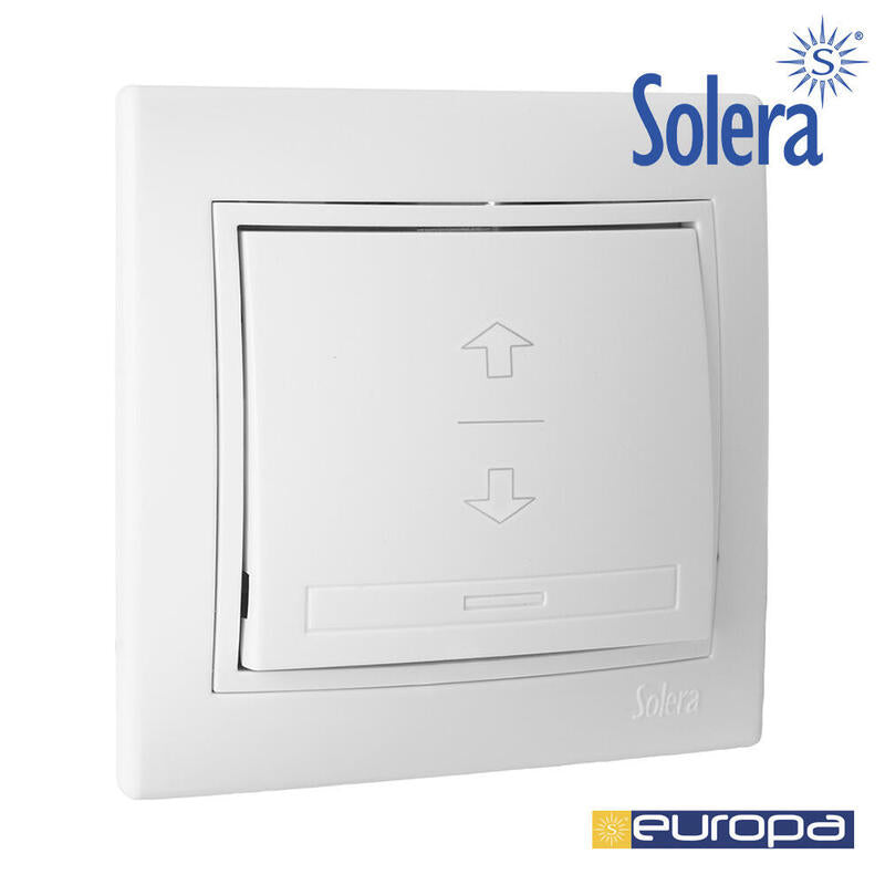 Iinterruptor Persiana 10a 250v Blanco Con Marco Serie Europa Solera Erp21u