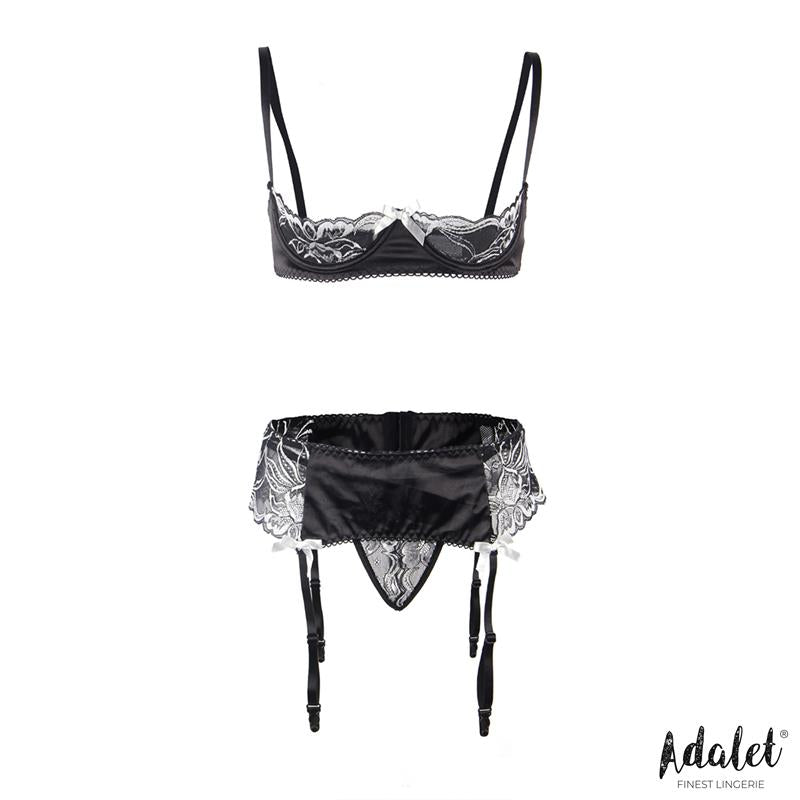 Ilia Set De Sujetador Abierto, Liguero Y Tanga Talla 44-46