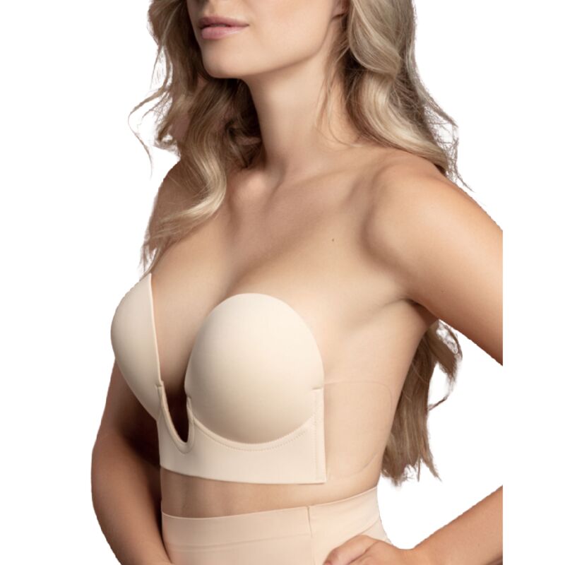Bye-Bra - Sujetador Sin Asas En U Beige Copa D