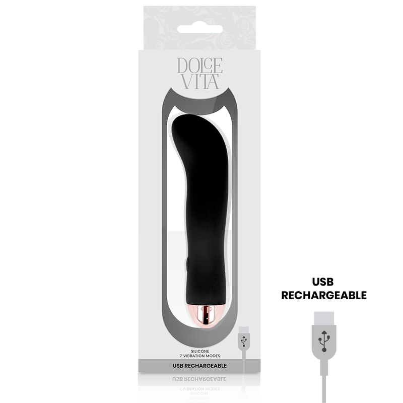 Dolce Vita - Vibrador Recargable Two Negro 7 Velocidades