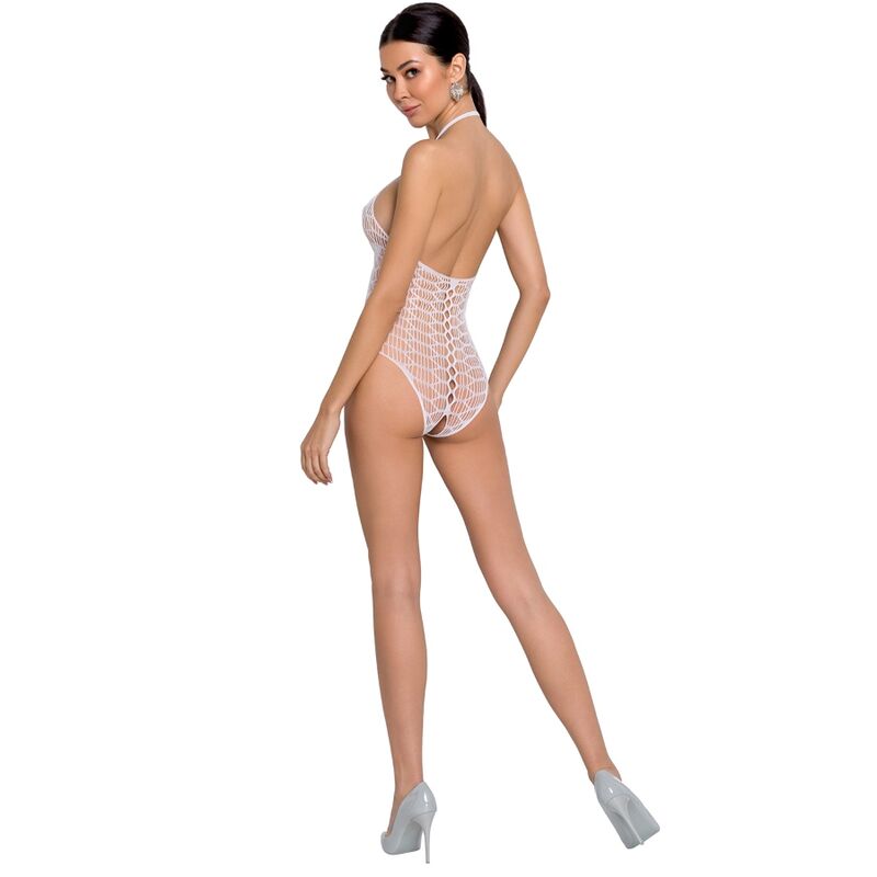 Passion - Woman Bs087 Bodystocking Blanco Talla Unica