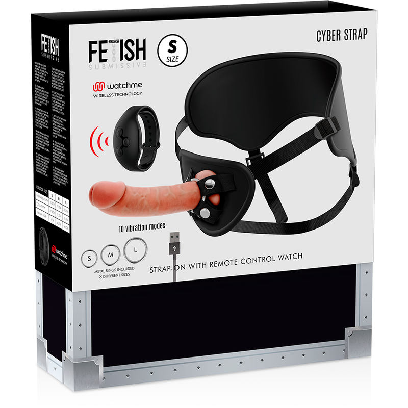 Fetish Submissive Cyber Strap - Arnés Con Dildo Control Remoto Tecnología Watchme S