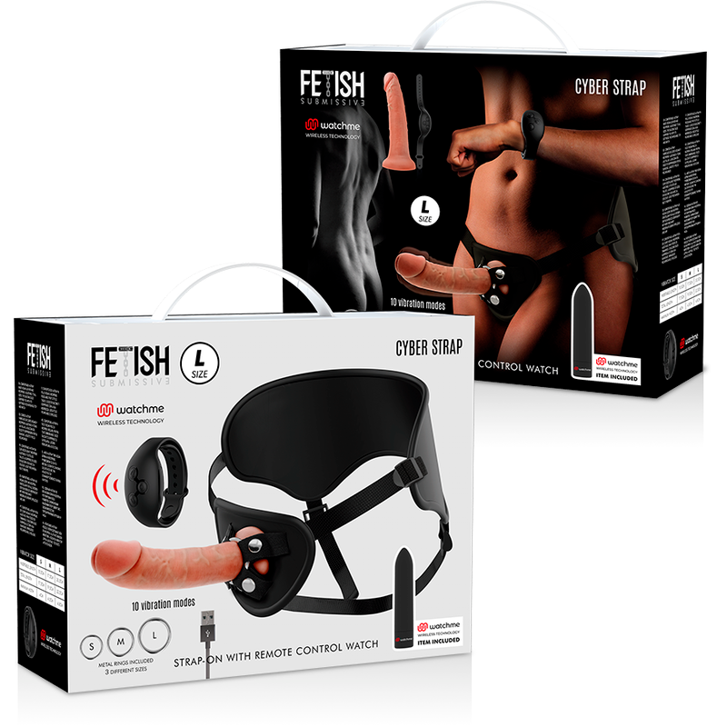 Fetish Submissive Cyber Strap - Arnes Con Dildo Y Bala Control Remoto Tecnologia Watchme L