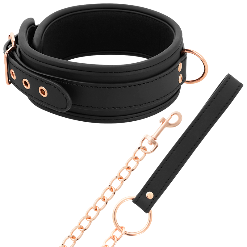 Coquette Chic Desire - Fantasy Collar Cuero Vegano Con Correa Y Forro De Neopreno