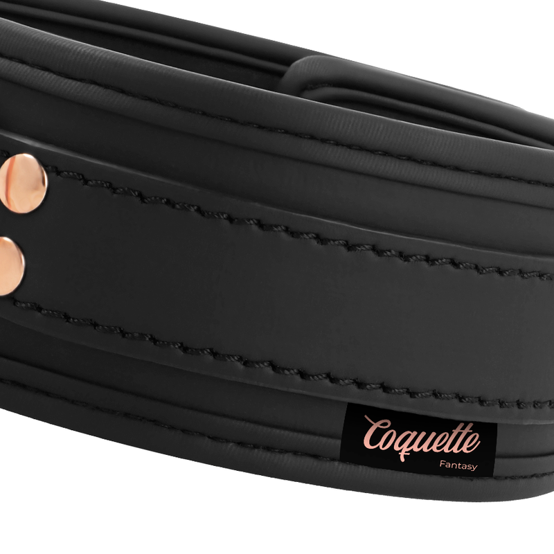 Coquette Chic Desire - Fantasy Collar Cuero Vegano Con Correa Y Forro De Neopreno