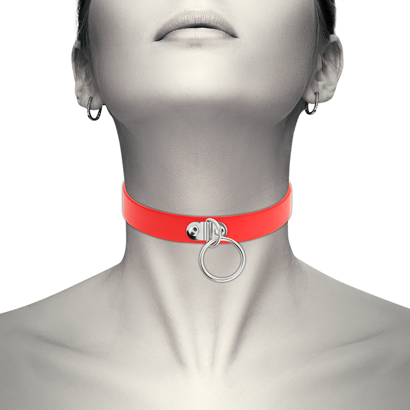 Coquette Chic Desire - Collar Cuero Vegano Rojo Accesorio Woman Fetish