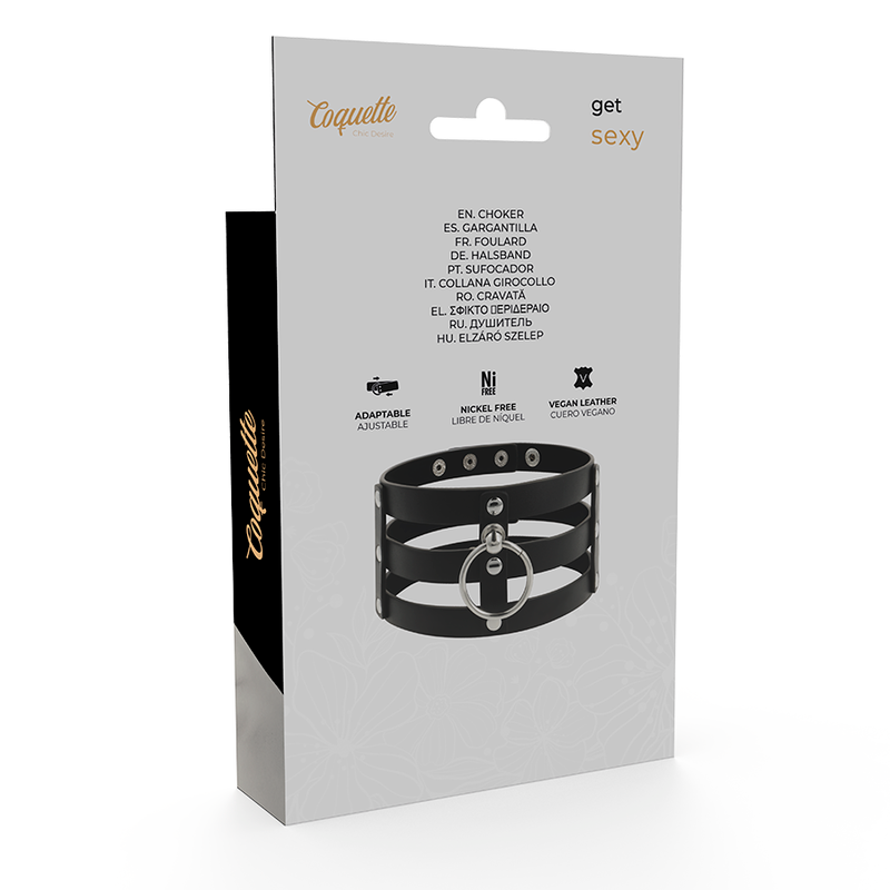 Coquette Chic Desire - Choker Cuero Vegano Estilo Fetish
