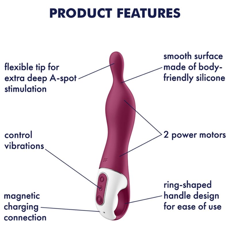 Plug Anal Satisfyer A-Mazing 1 Vibrador Punto A - Granate