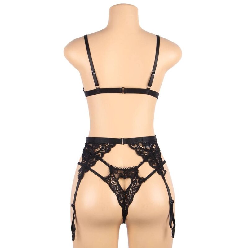 Subblime - Set 3 Piezas Sujetador + Liguero + Tanga S/M
