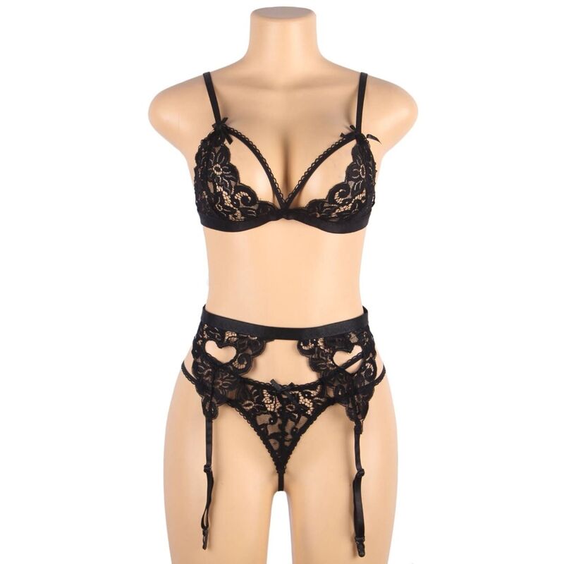 Subblime - Set 3 Piezas Sujetador + Liguero + Tanga S/M