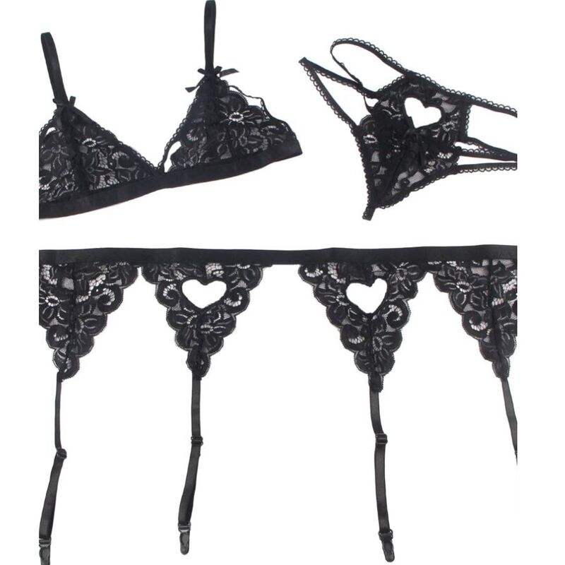 Subblime - Set 3 Piezas Sujetador + Liguero + Tanga L/Xl