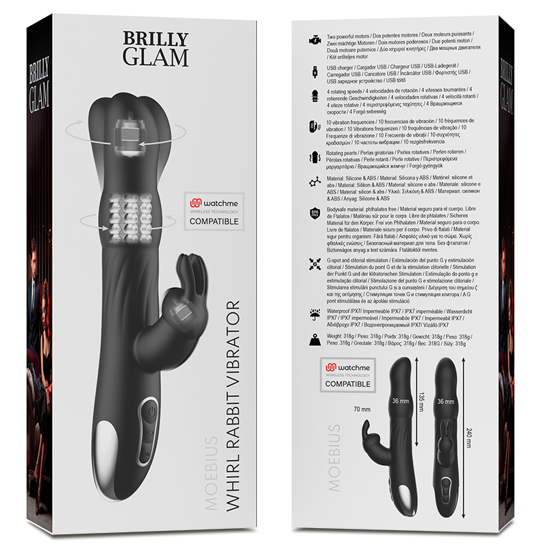 Brilly Glam - Moebius Rabbit Vibrator & Rotator Compatible Con Watchme Wireless Technology