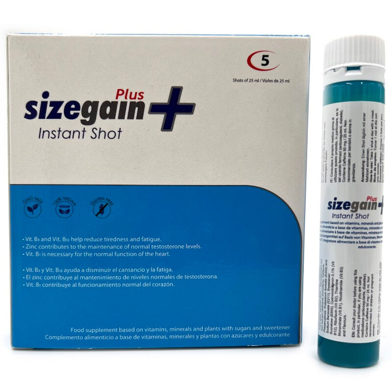 500 Cosmetics - Sizegain Plus Instant Shot Vigorizante Masculino 5 Unidades