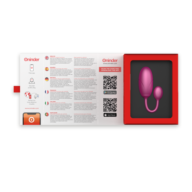 Oninder - Tokyo Huevo Vibrador Rosa 7.5 X 3.2 Cm - App Gratuita