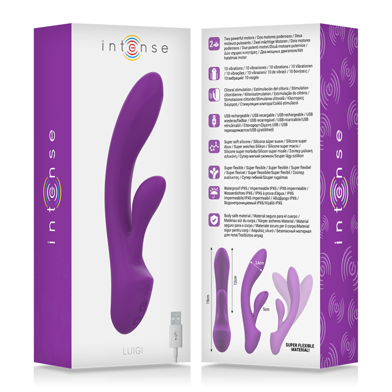 Intense - Luigi Vibrador Rabbit Silicona Liquida Morado