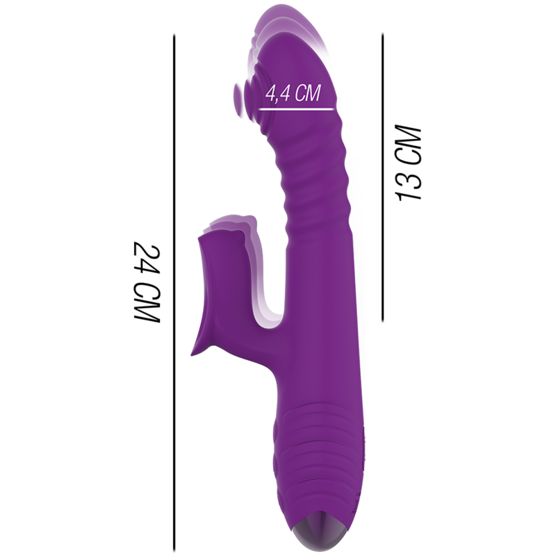 Intense - Iggy Vibrador Multifunción Recargable Up & Down Con Estimulador De Clitoris Morado
