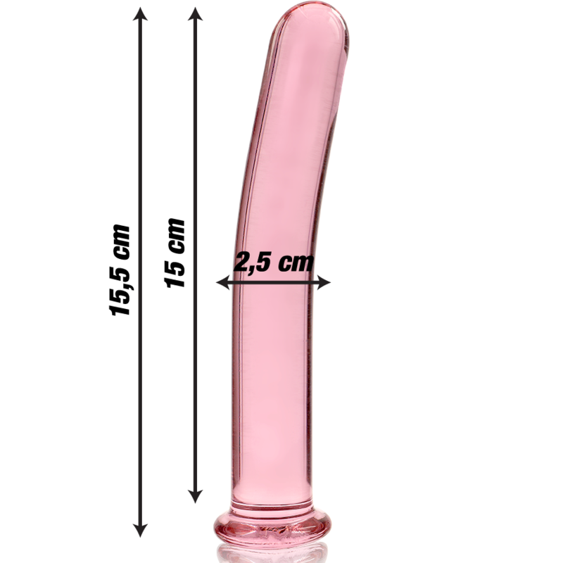 Dildo Cristal Nebula Series By Ibiza - Modelo 9 Borosilicato 15.5 X 2.5 Cm Rosa