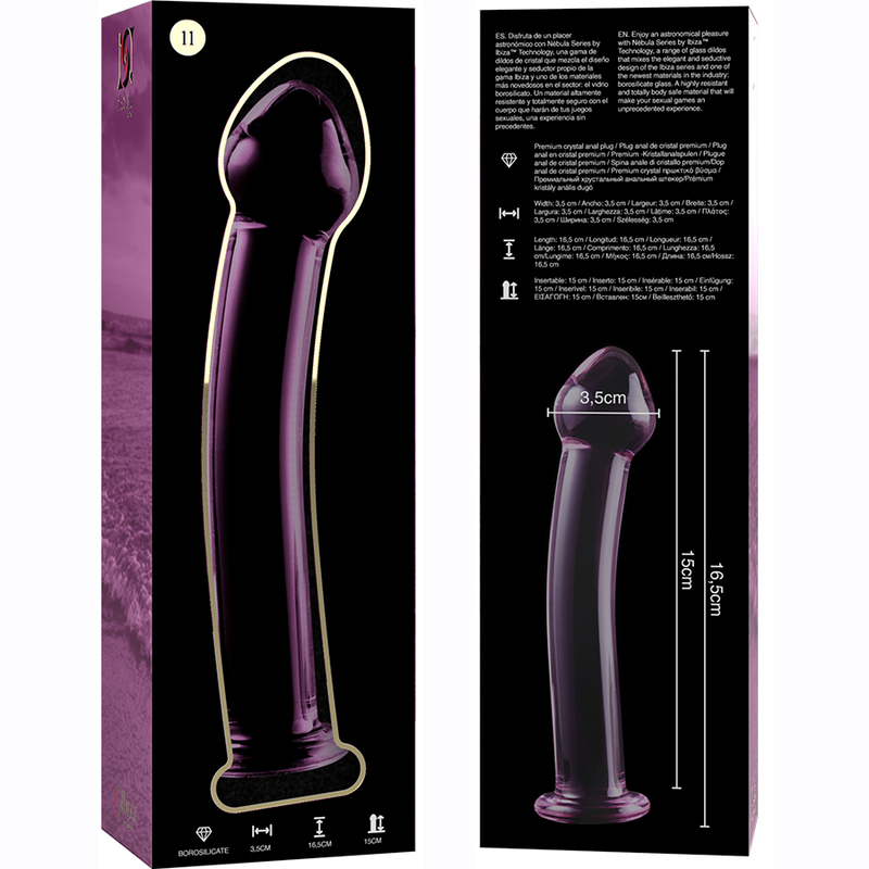 Dildo Cristal Nebula Series By Ibiza - Modelo 11 Borosilicato 16 X 3 Cm Rosa