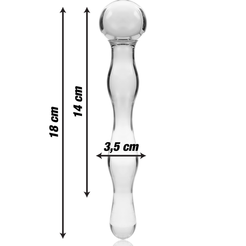 Dildo Cristal Nebula Series By Ibiza - Modelo 13 Borosilicato 18 X 3.5 Cm Transparente