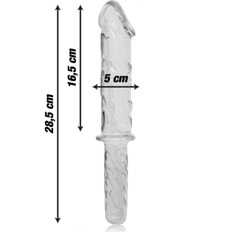 Dildo Nebula Series By Ibiza Modelo 24 Cristal Borosilicato 28.5 X 5 Cm Transparente