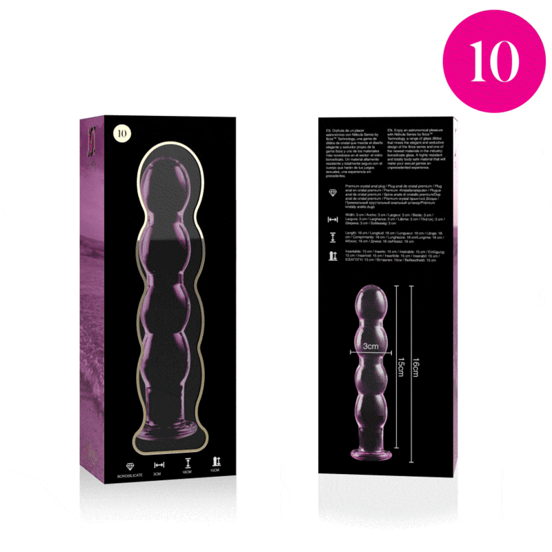 Nebula Series By Ibiza - Modelo 10 Dildo Cristal Rosa 16.5 Cm -o- 3.5 Cm