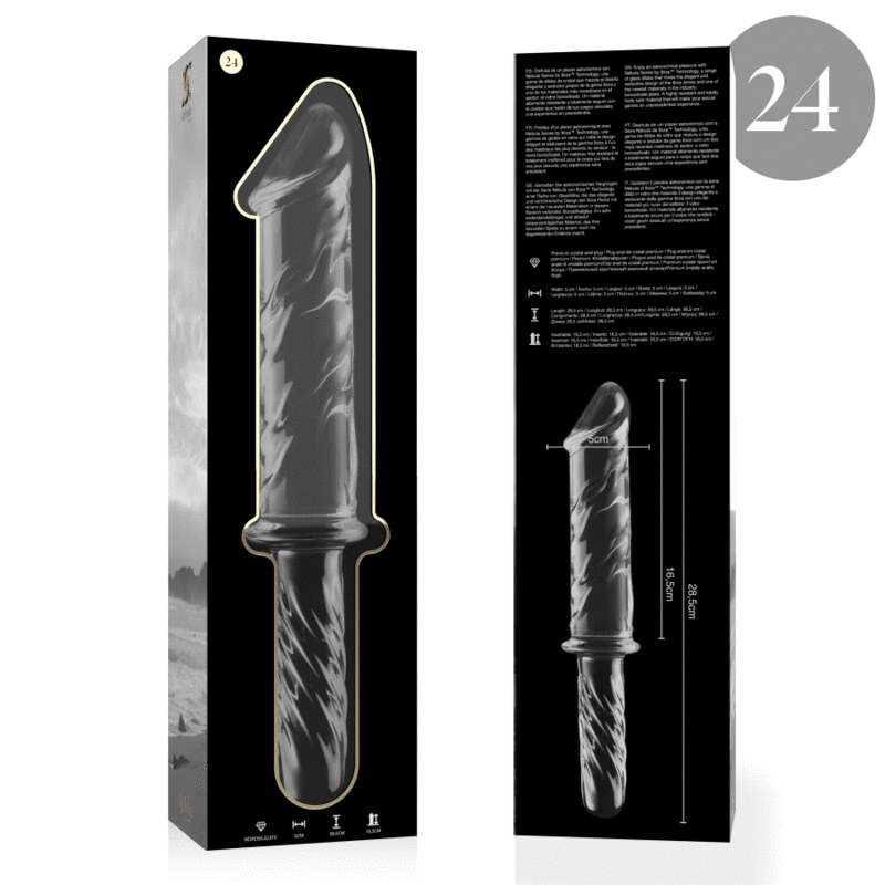 Dildo Nebula Series By Ibiza Modelo 24 Cristal Borosilicato 28.5 X 5 Cm Transparente
