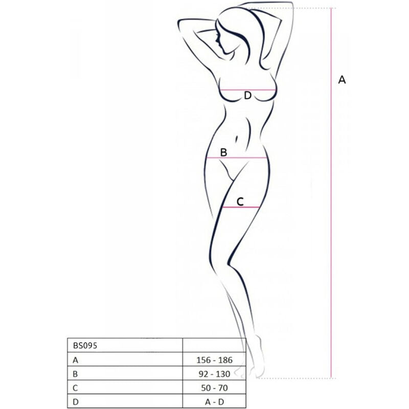 Bodystocking Passion Bs095 Rojo Talla Unica