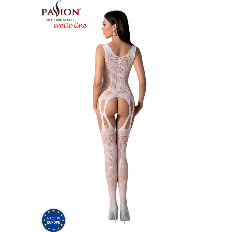 Passion - Bs099 Bodystocking Blanco Talla Unica