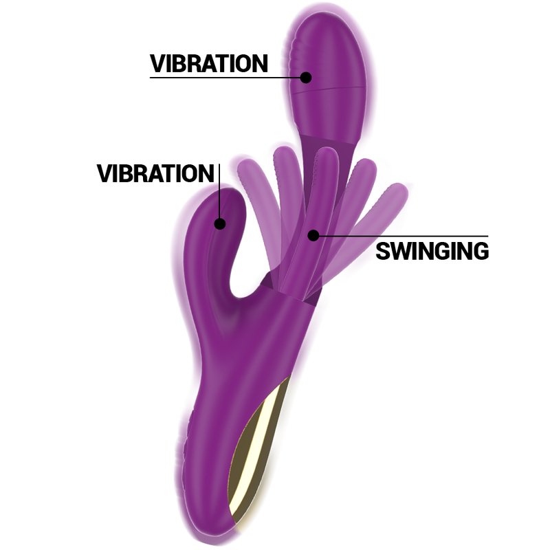 Intense - Apolo Vibrador Multifunción Recargable 7 Vibraciones Con Lengua Oscilante Morado