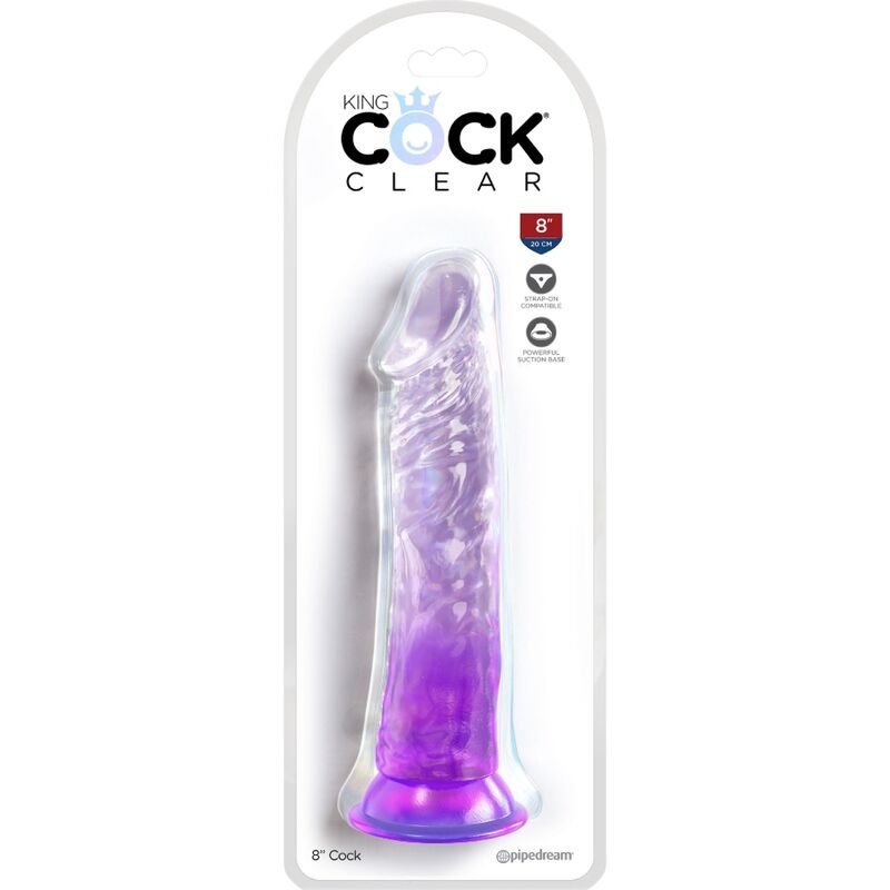 King Cock - Clear Pene Realistico 19.7 Cm Morado