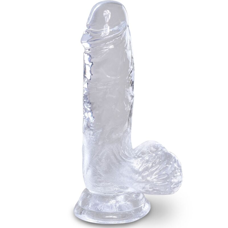 King Cock - Clear Pene Realistico Con Testiculos 10.1 Cm Transparente