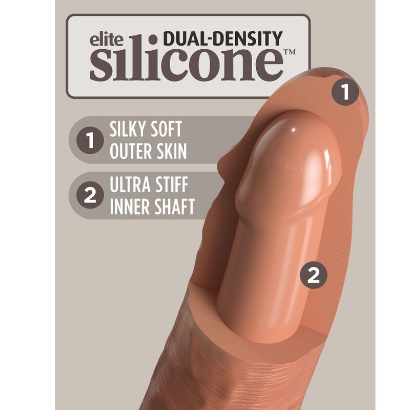King Cock - Elite Dildo Realistico Silicona 20.3 Cm Caramelo