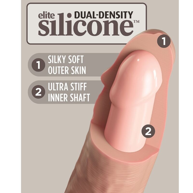 King Cock - Elite Dildo Realistico Vibrador & Silicona Control Remoto 17.8 Cm