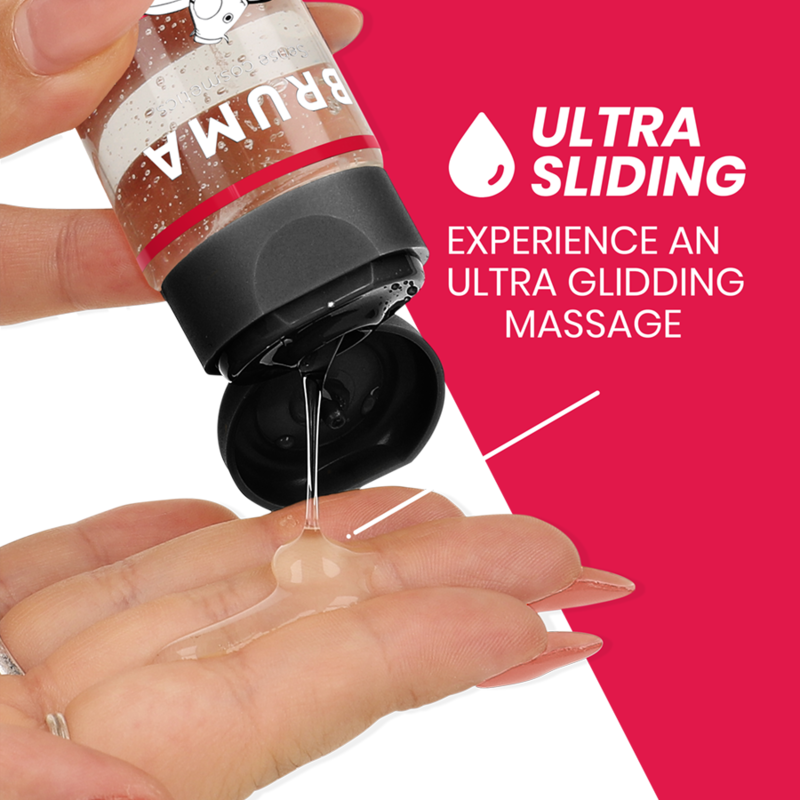 Aceite De Masaje Bruma Premium Efecto Calor Sabor Fresa 3 En 1