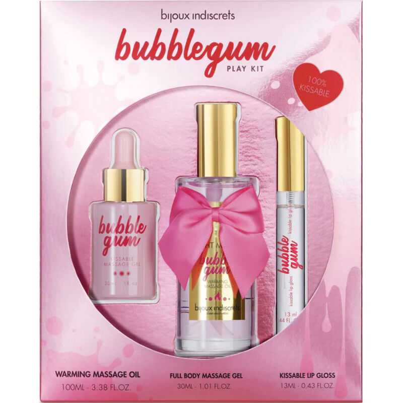 Bijoux Indiscrets - Bubblegum Play Kit Con Aceite Gel & Brillo De Labios