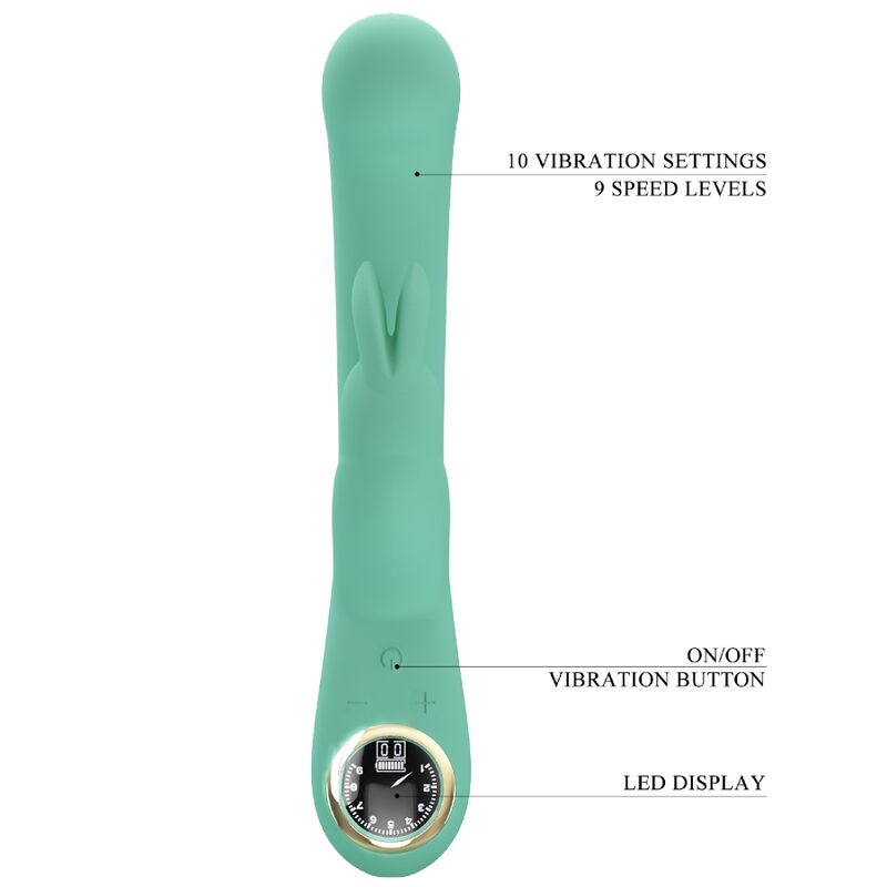 Pretty Love - Lamar Vibrador Rabbit & Punto G Verde