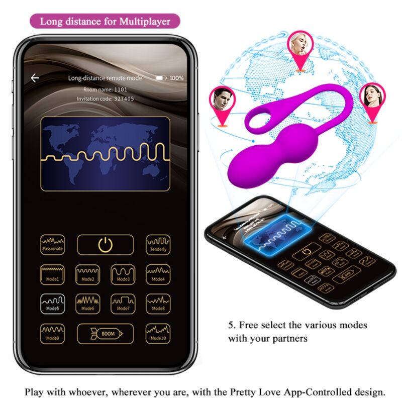 Pretty Love - Elvira Bolas Vibradoras Recargable Morado