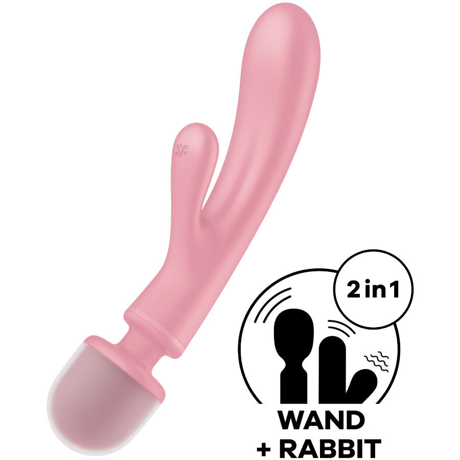 Masajeador Vibrador Satisfyer Triple Lover Rabbit Rosa