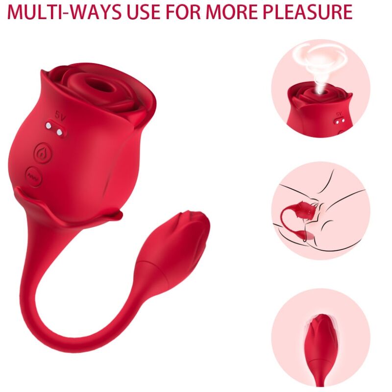 Armony - Rosa Succionador De Clitoris & Vibrador 10 Modos Rojo