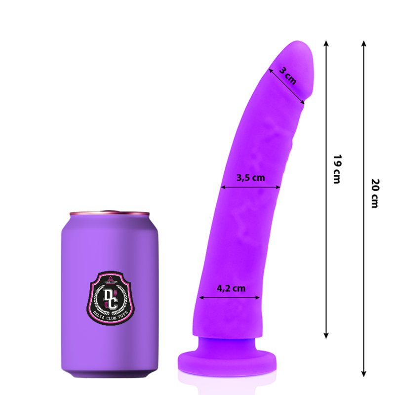 Delta Club - Toys Dildo Lila Silicona Medica 20 Cm -O- 4 Cm