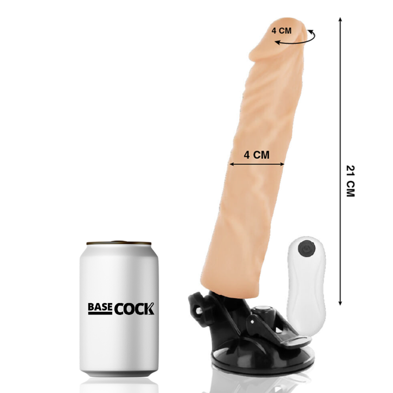 Basecock - Vibrador Realistico Control Remoto Natural 21 Cm -O- 4 Cm