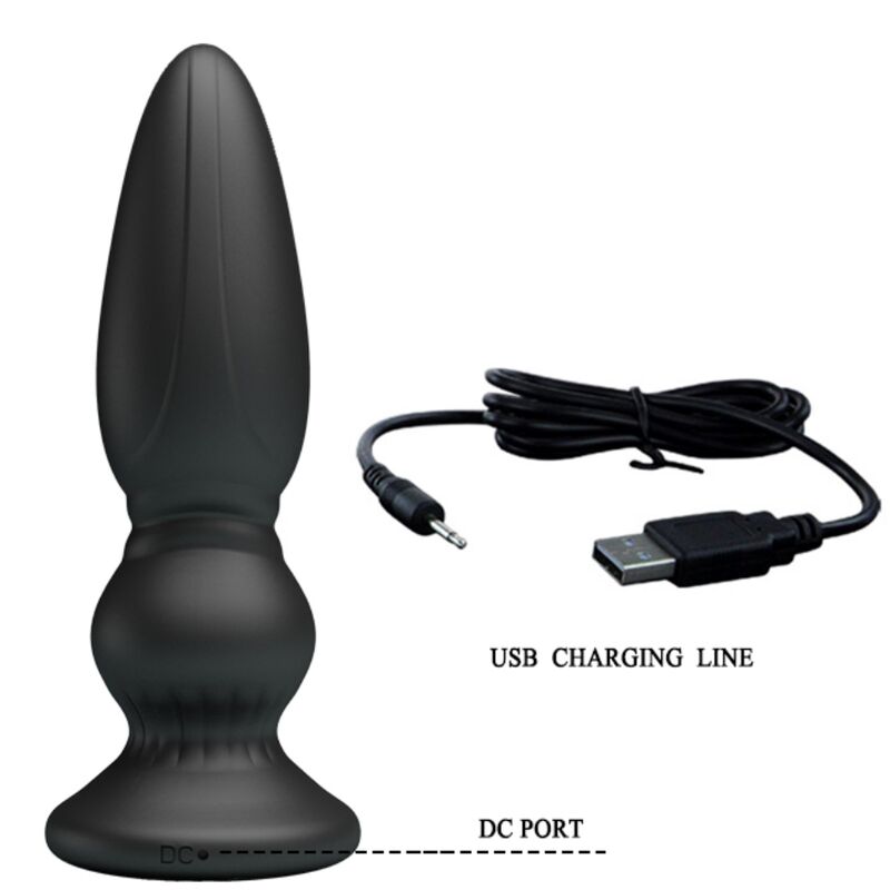 Mr Play - Vibrador Potente Control Remoto Anal Plug Negro