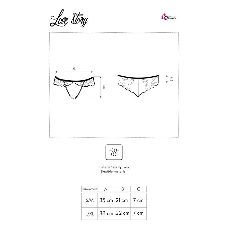 Livco Corsetti Fashion - Love Story Lc 90679 Panty Crotchless Negro L/Xl