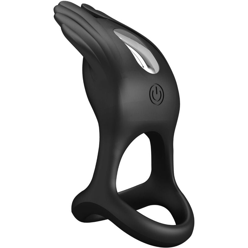 Pretty Love - Anillo Vibrador Silas 7 Vibraciones Silicona Negro