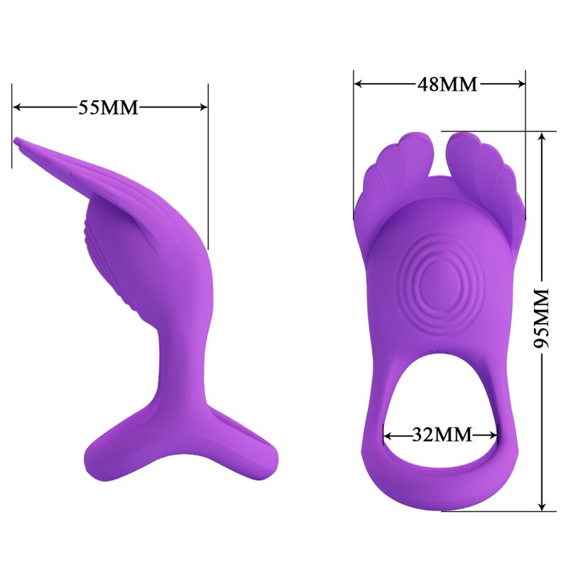 Pretty Love - Anillo Vibrador Silas 7 Vibraciones Silicona Lila