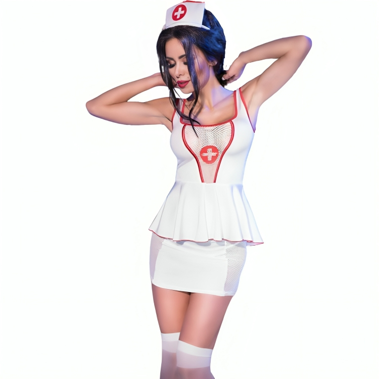 Chilirose - Cr 4160 Disfraz Enfermera Top & Falda L/Xl