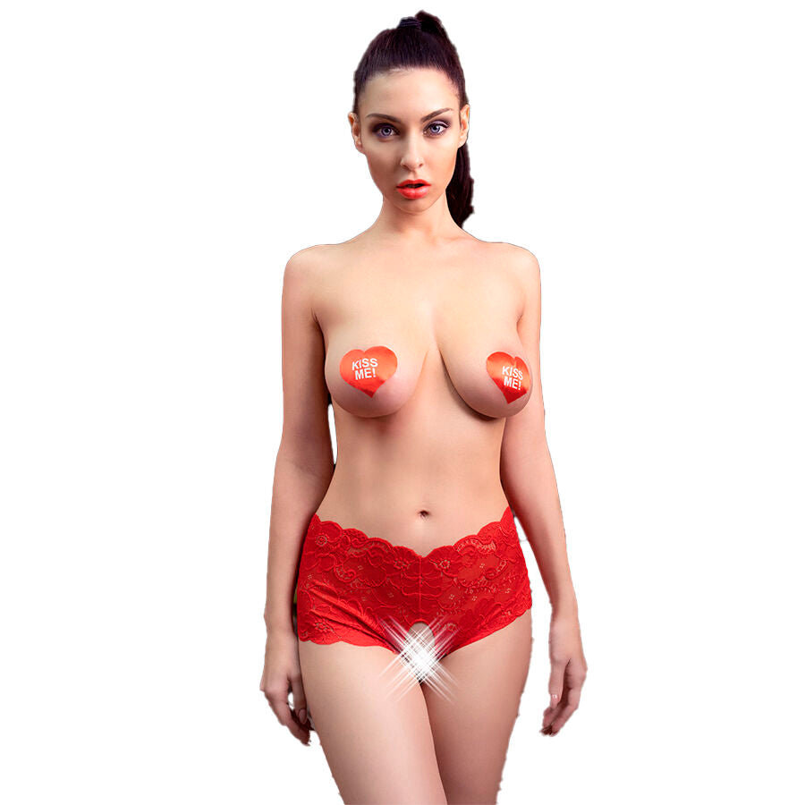 Chilirose - Cr 4641 Panties Crotchless Rojo L/Xl